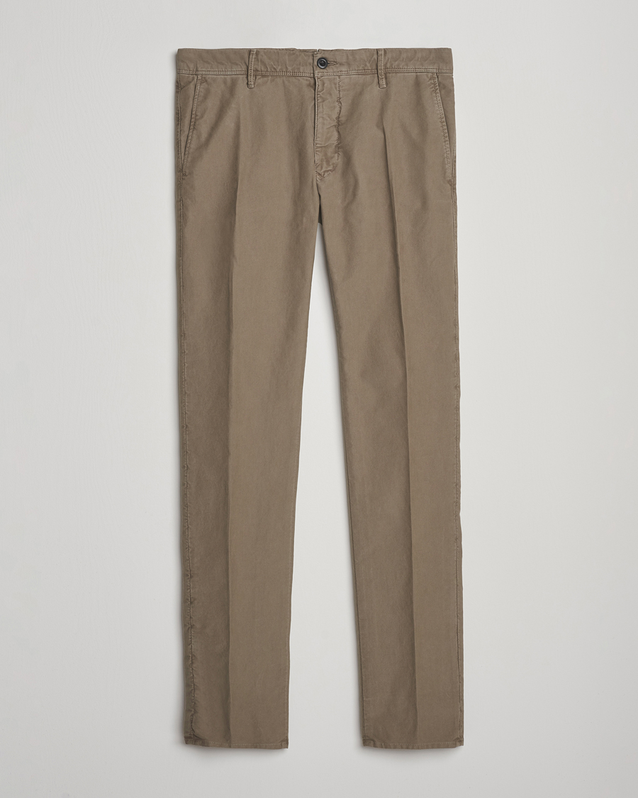Herre | Bukser | Incotex | Slim Fit Garment Dyed Slacks Taupe