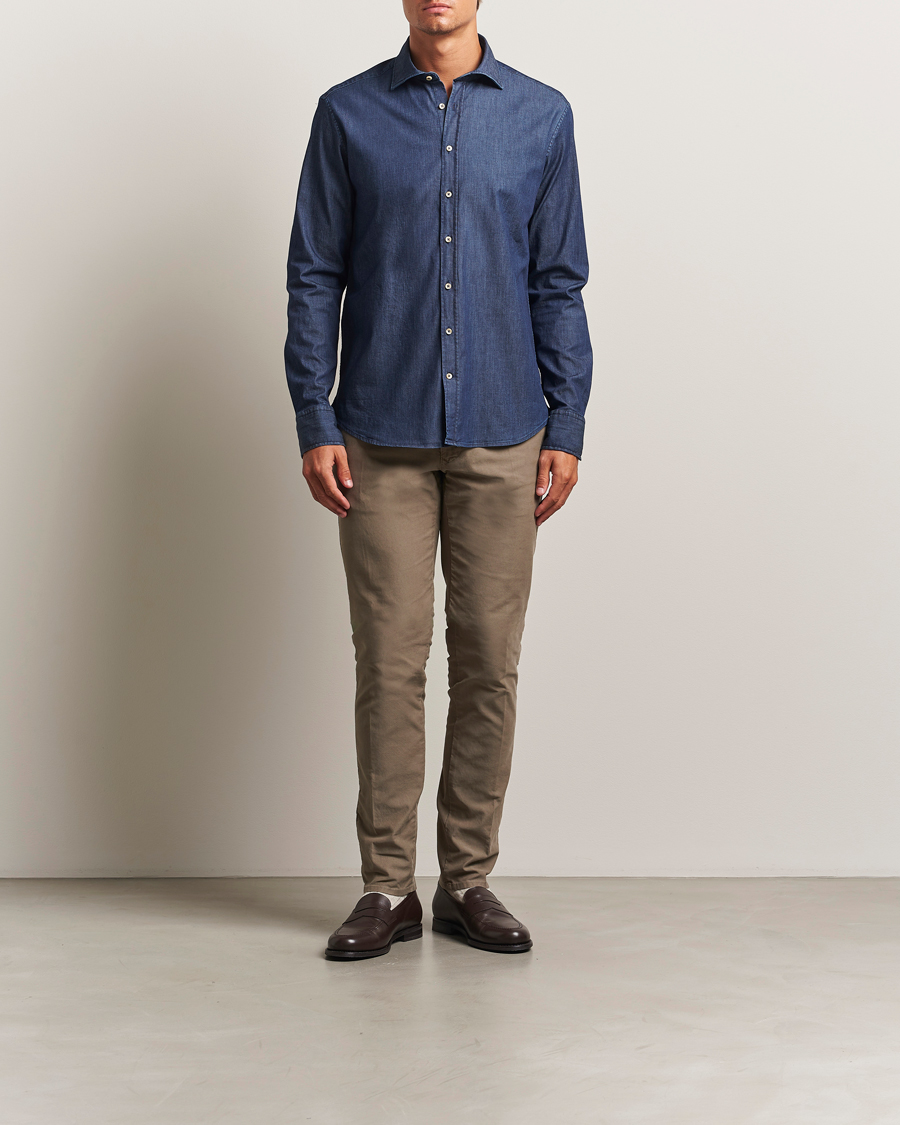 Herre | Bukser | Incotex | Slim Fit Garment Dyed Slacks Taupe