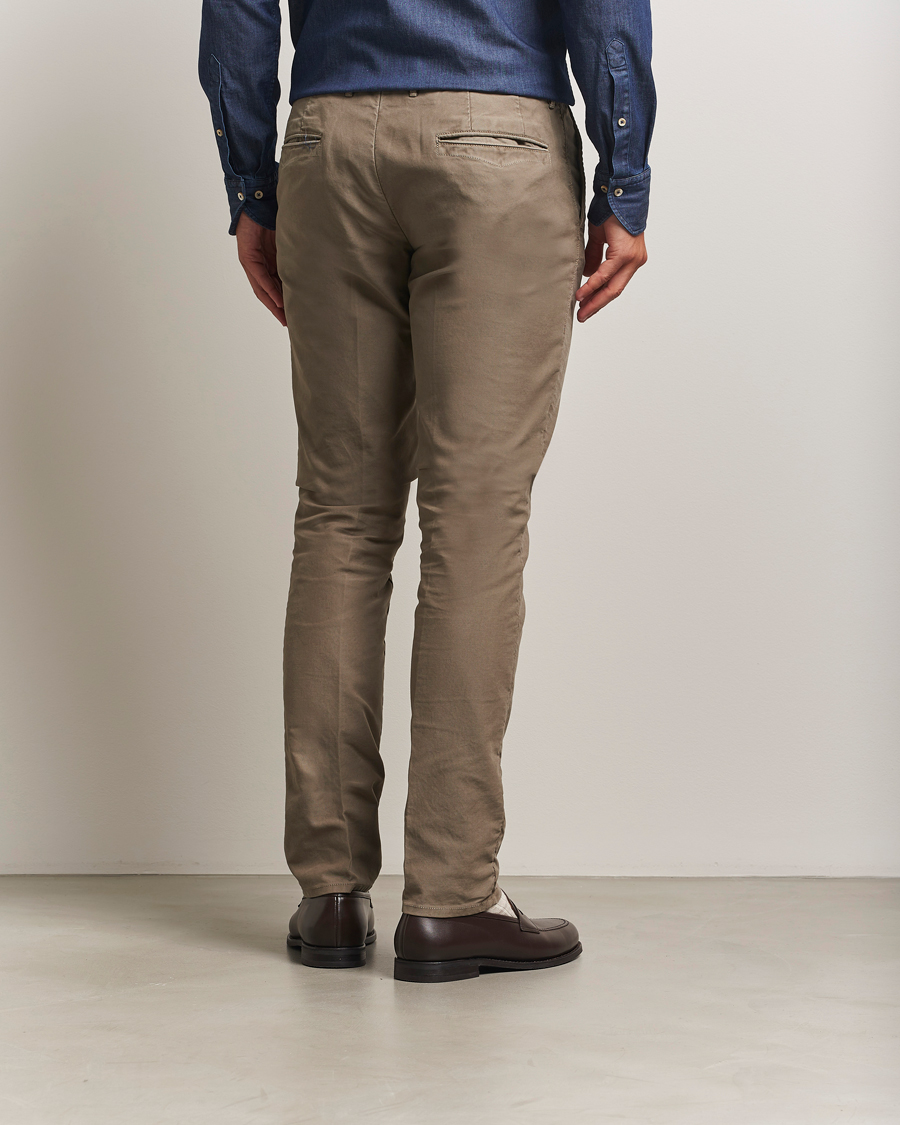 Herre | Bukser | Incotex | Slim Fit Garment Dyed Slacks Taupe