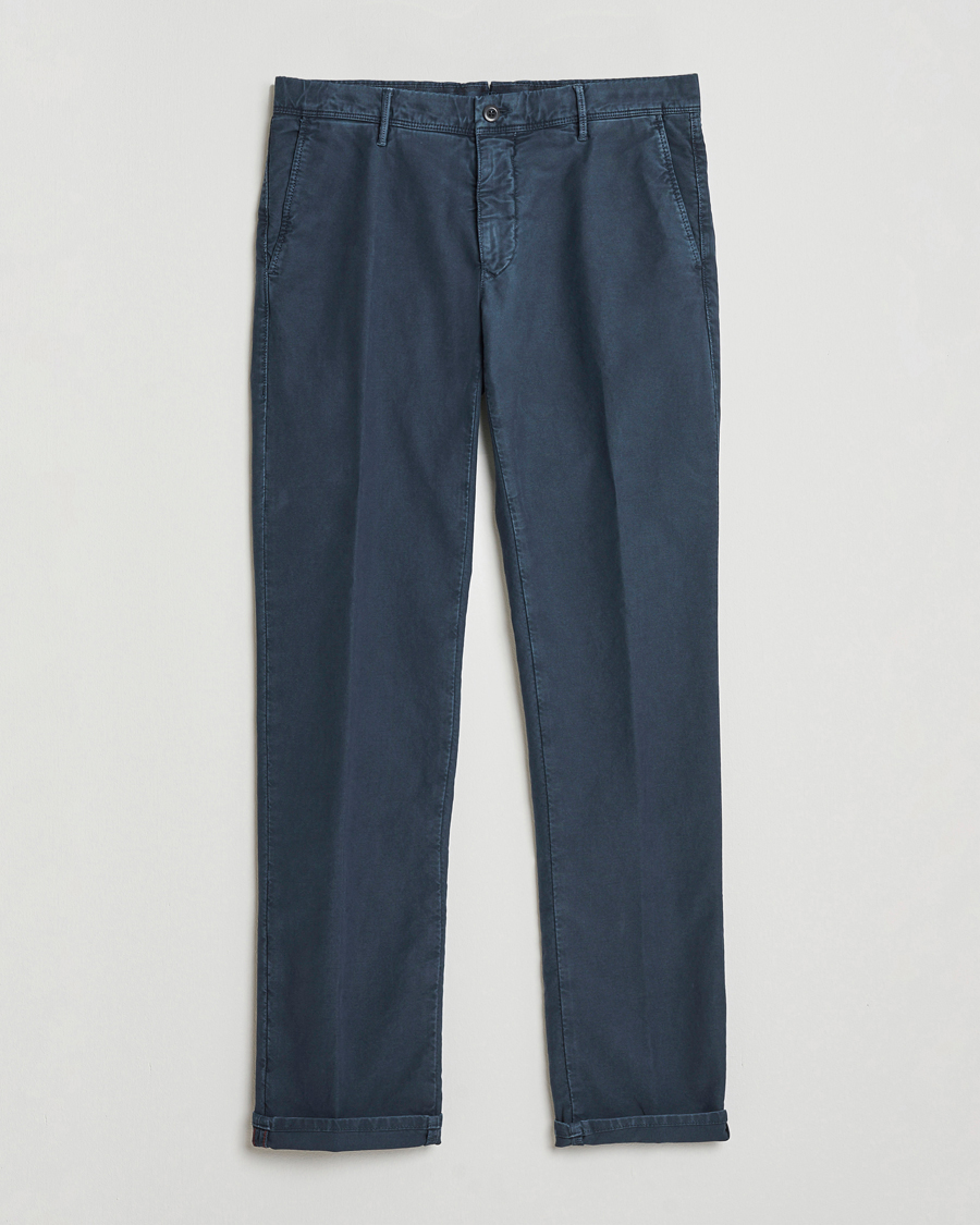 Herre | Bukser | Incotex | Slim Fit Garment Dyed Slacks Navy