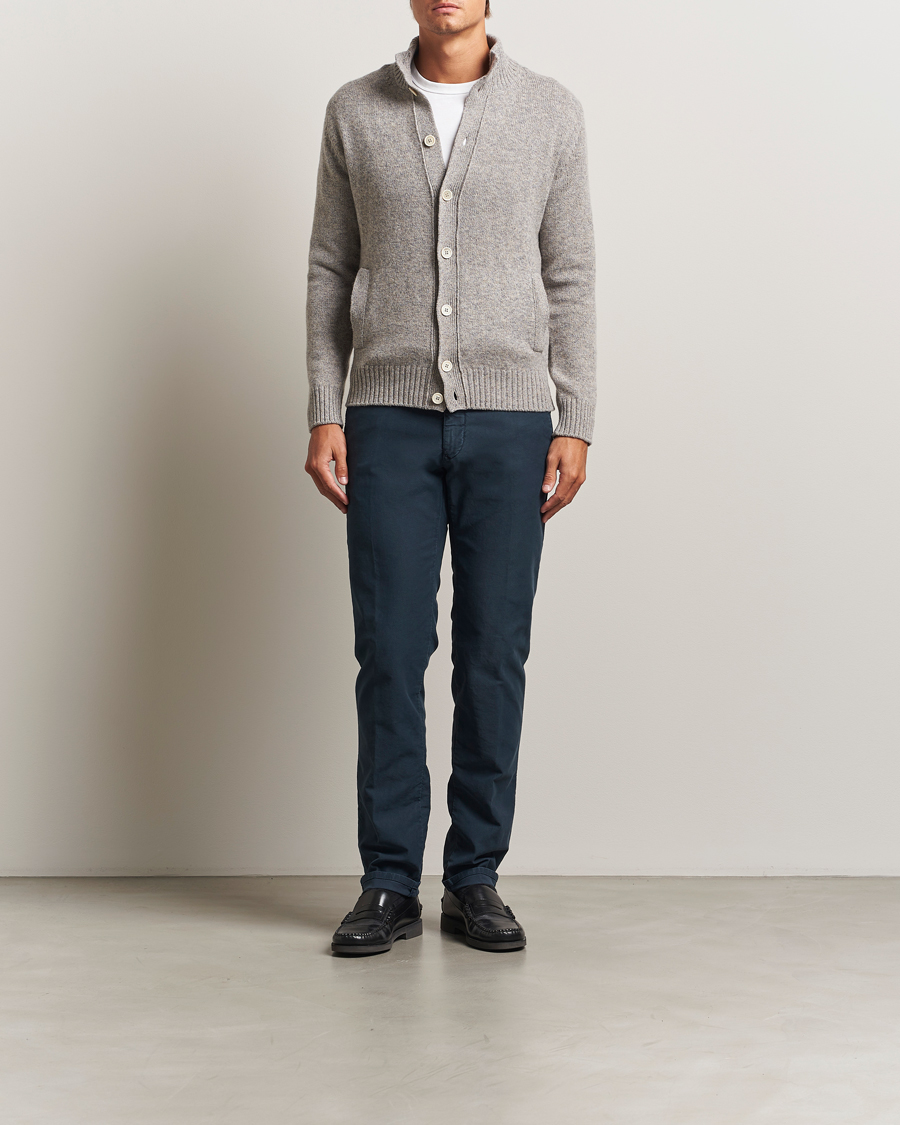 Herre | Bukser | Incotex | Slim Fit Garment Dyed Slacks Navy