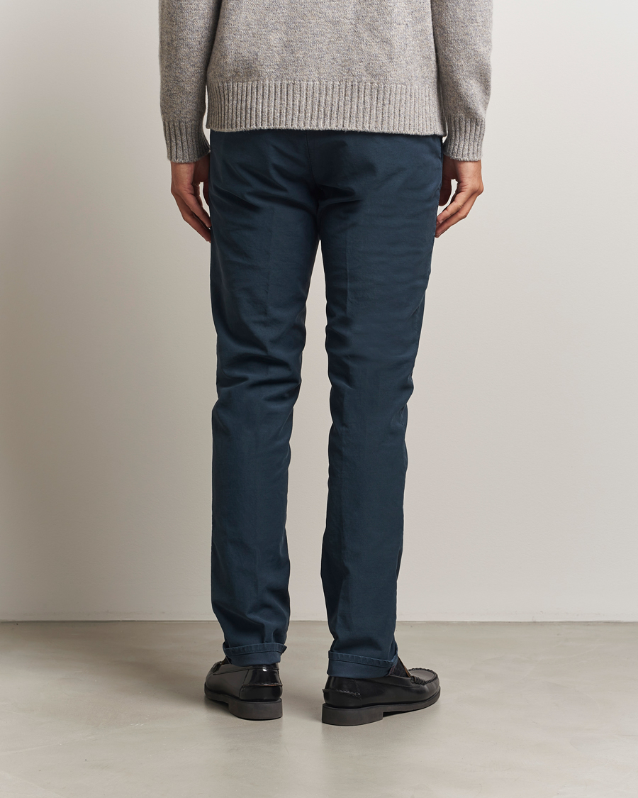 Herre | Bukser | Incotex | Slim Fit Garment Dyed Slacks Navy