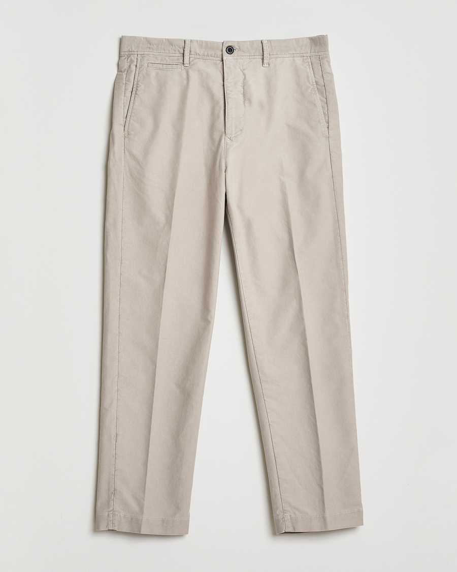 Herre | Bukser | Incotex | Regular Fit Garment Dyed Slacks Beige