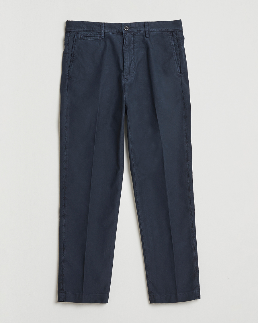 Herre | Bukser | Incotex | Regular Fit Garment Dyed Slacks Navy