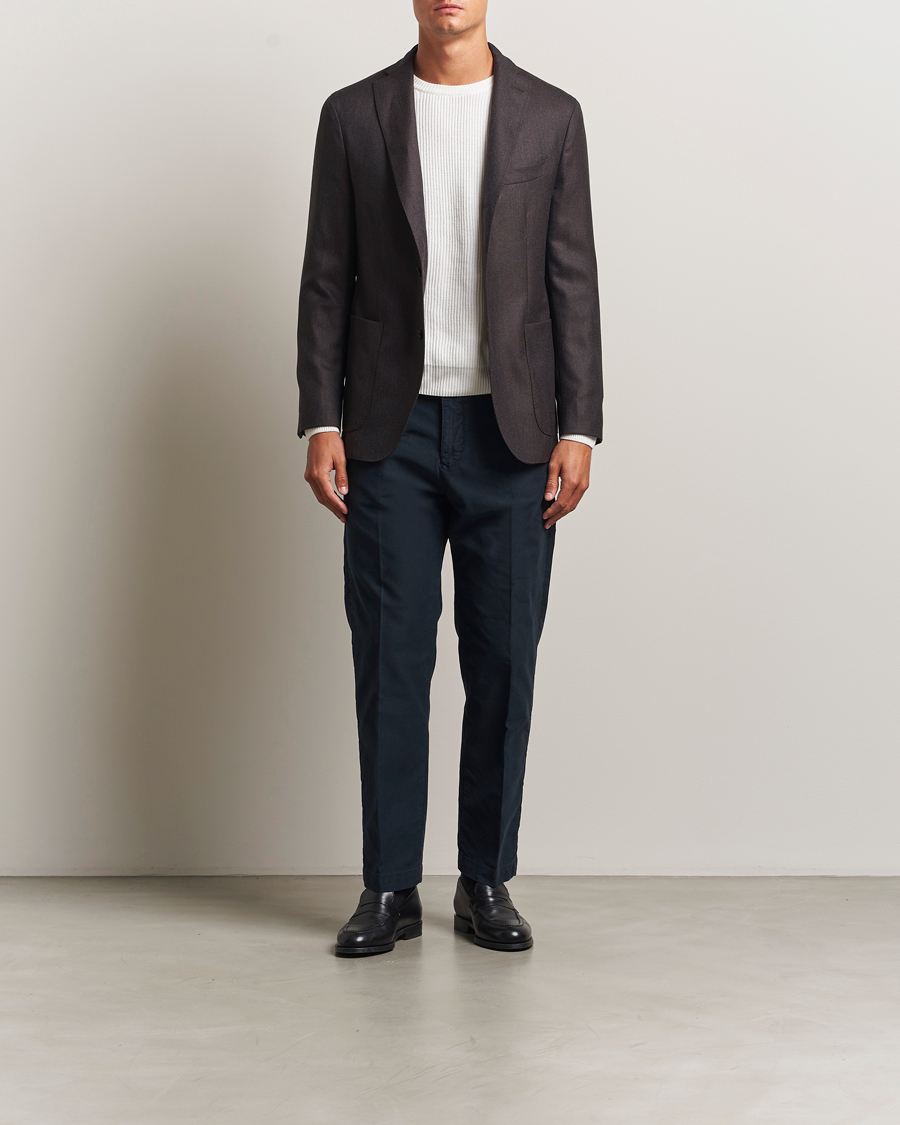Herre | Bukser | Incotex | Regular Fit Garment Dyed Slacks Navy