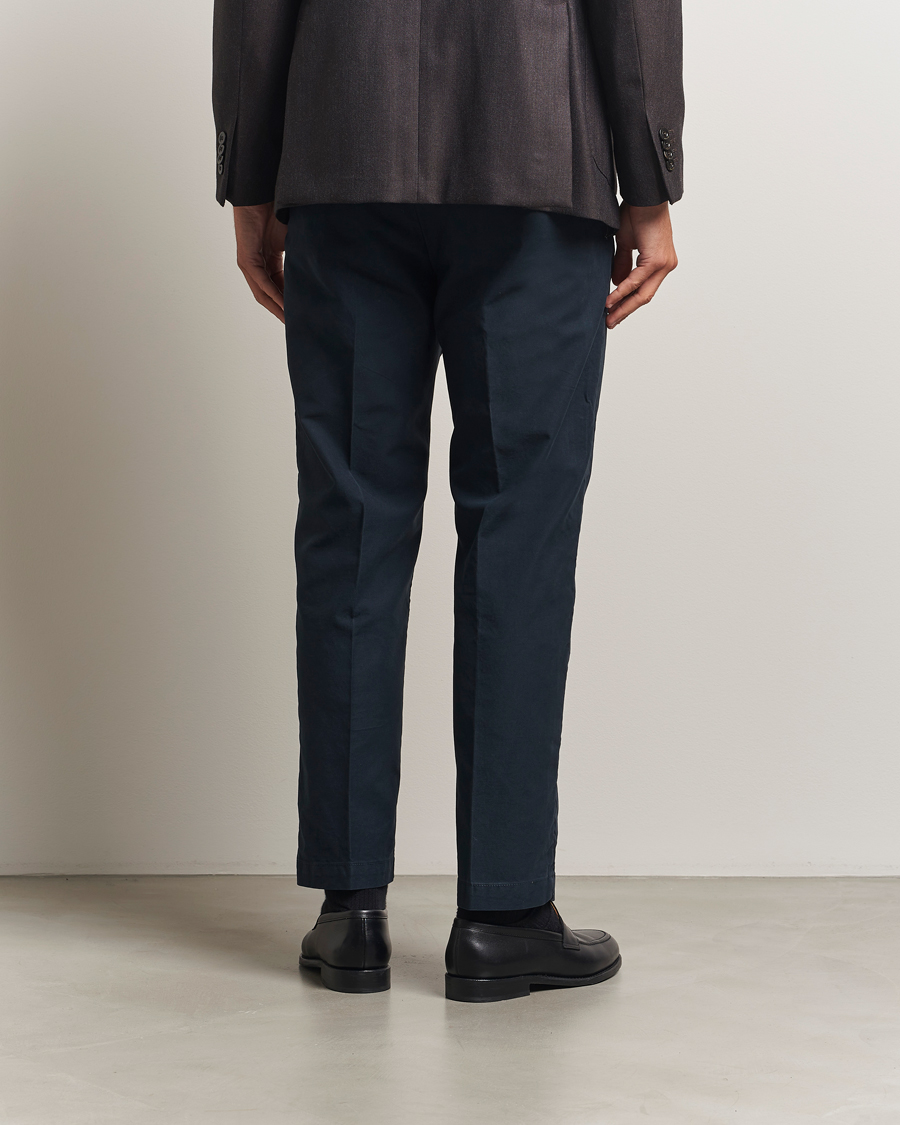 Herre | Bukser | Incotex | Regular Fit Garment Dyed Slacks Navy