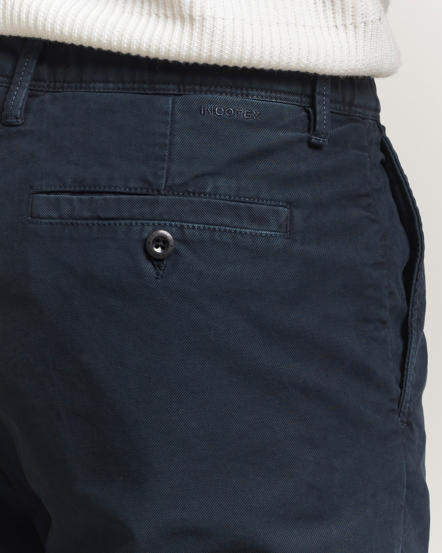 Herre | Bukser | Incotex | Regular Fit Garment Dyed Slacks Navy