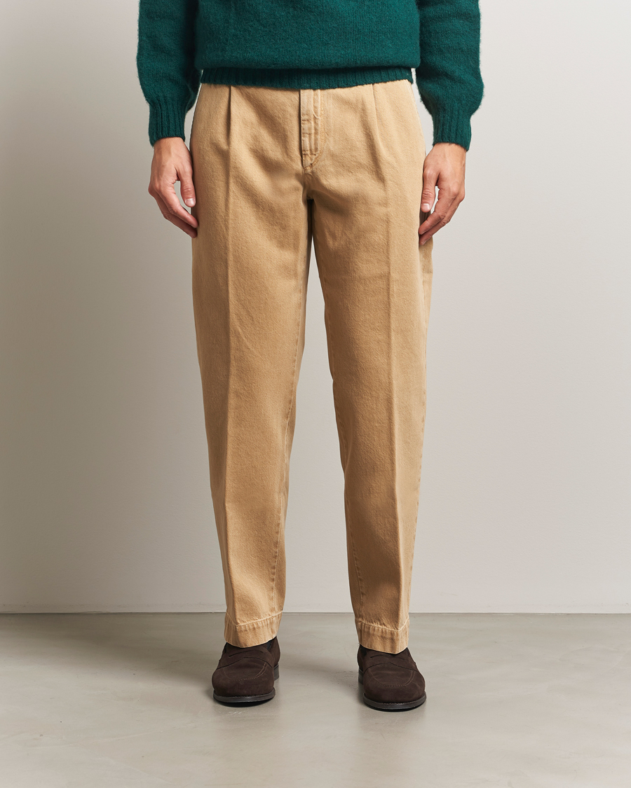 Herre | Bukser | Incotex | Regular Fit Bull Denim Slacks Beige