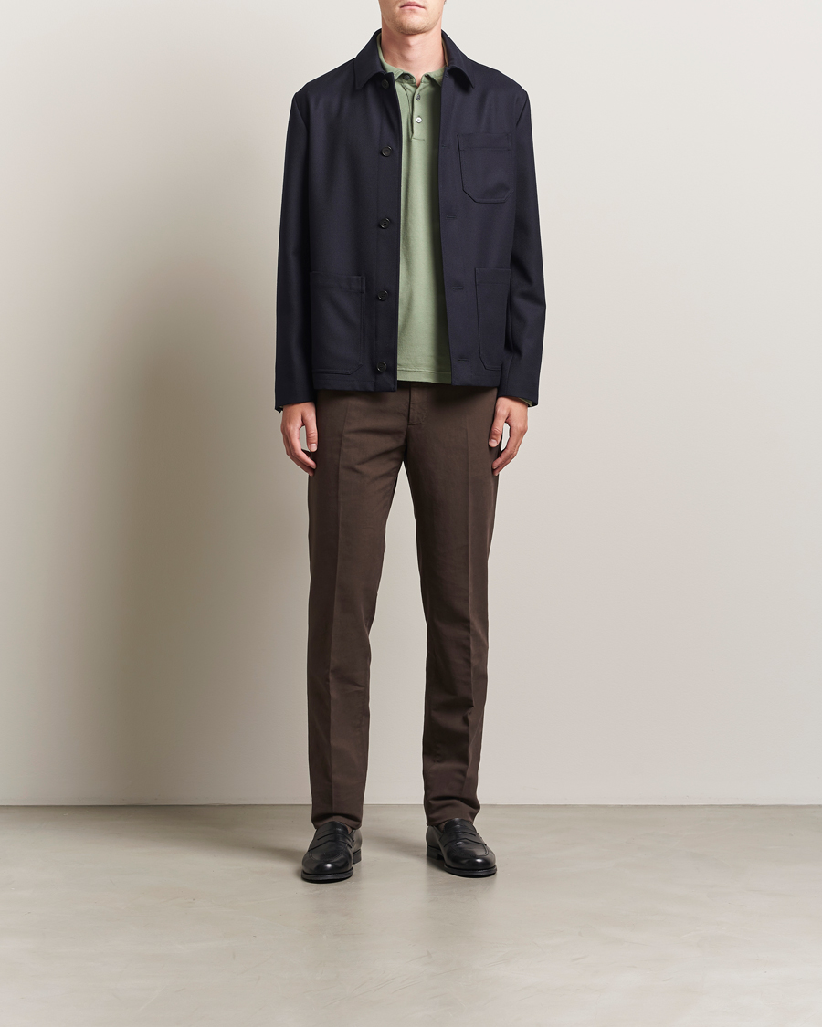 Herre | Jakker | Incotex | Wool Cover Shirt Jacket Navy