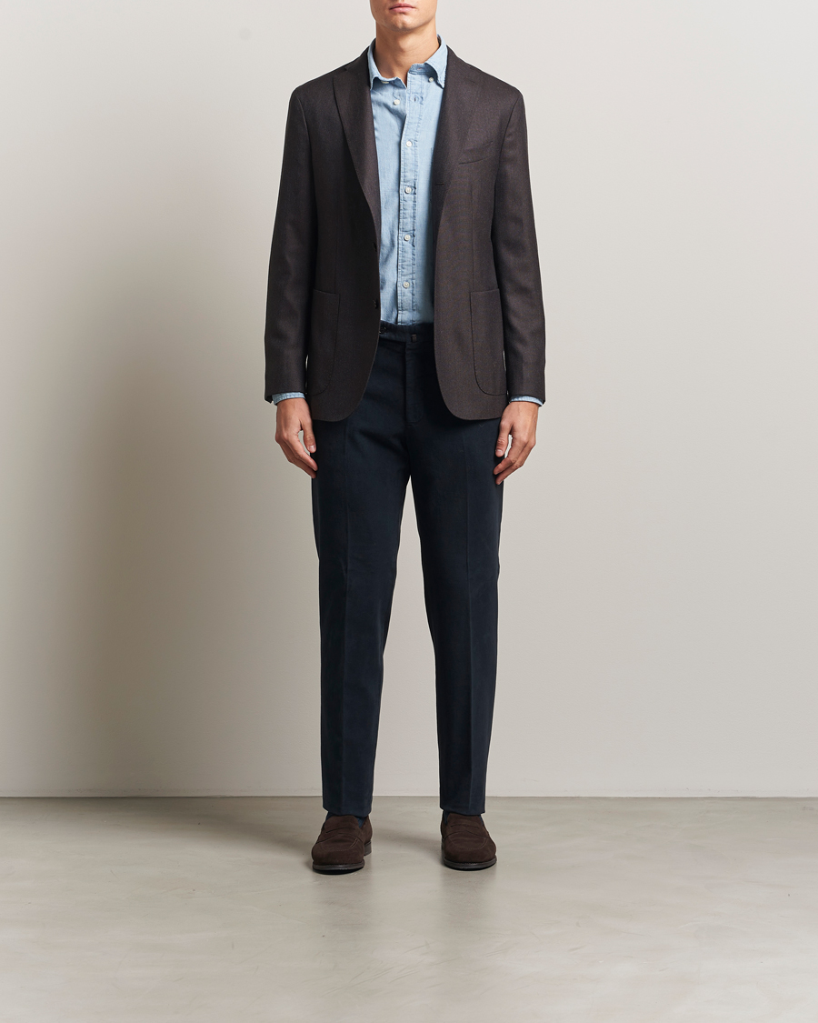 Herre | Bukser | Incotex | Regular Fit Moleskine Trousers Navy