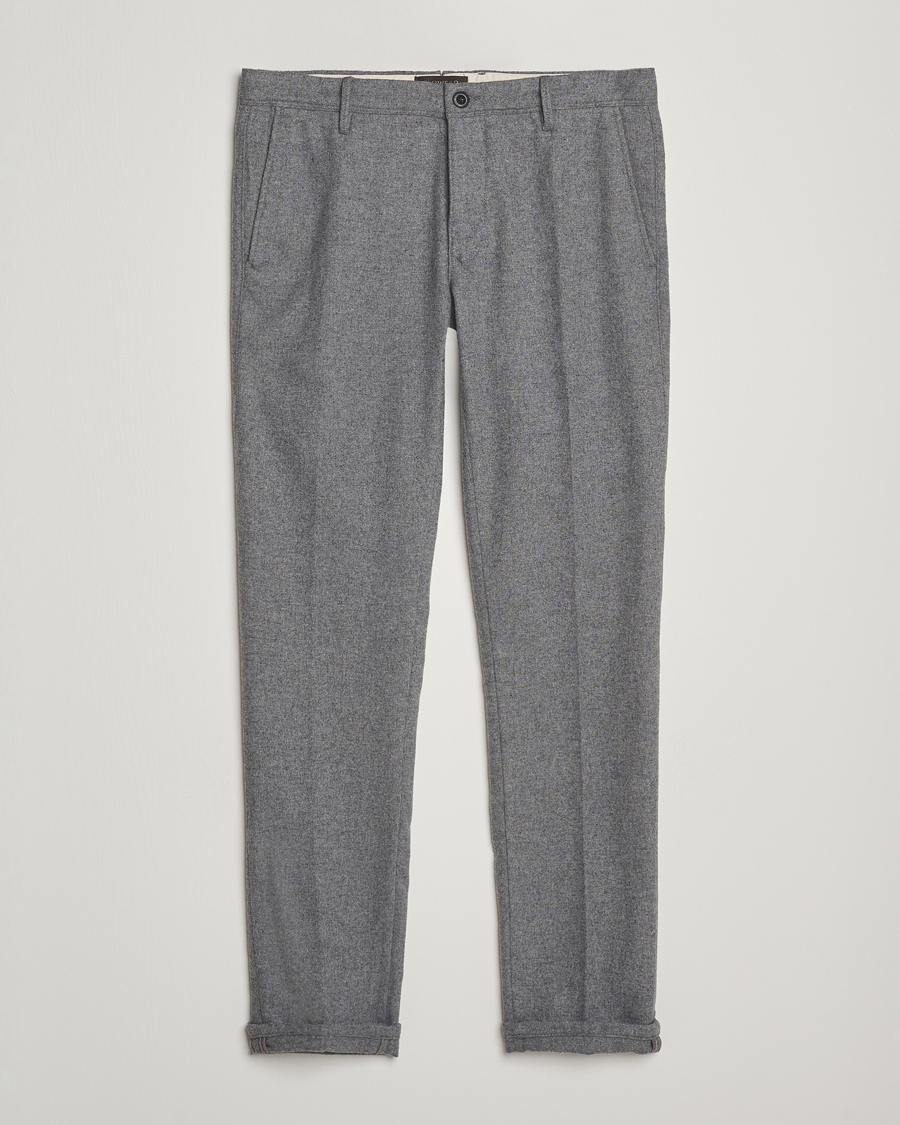Herre | Bukser | Incotex | Slim Fit Washed Flannel Slacks Light Grey