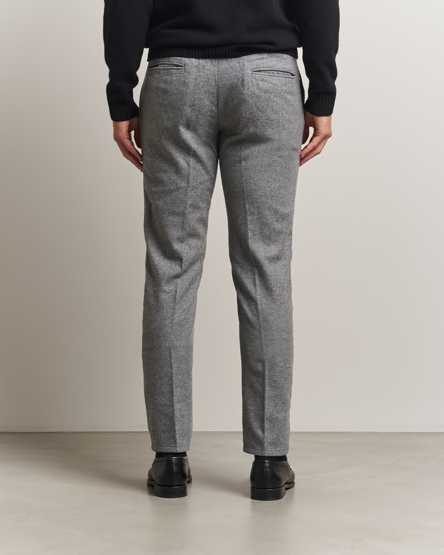 Herre | Bukser | Incotex | Slim Fit Washed Flannel Slacks Light Grey