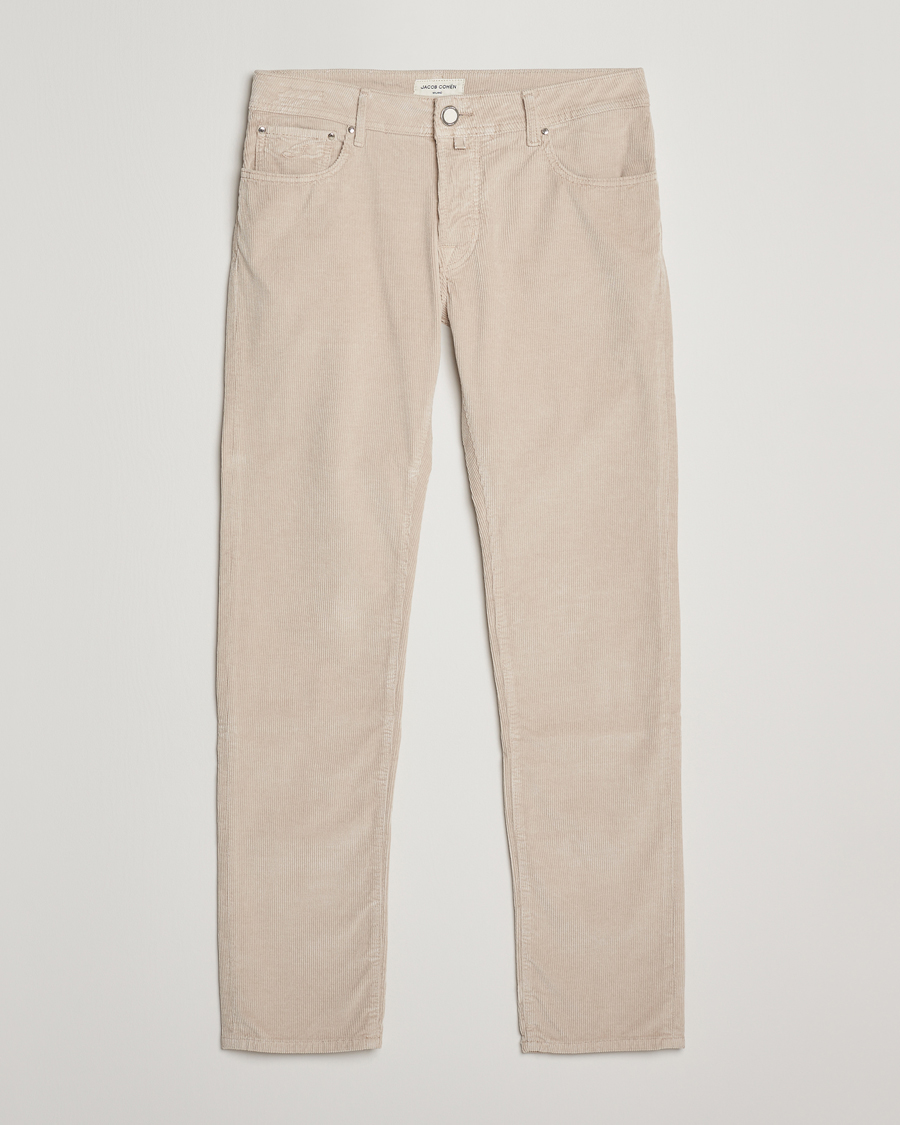Herre | Bukser | Jacob Cohën | Bard 5-Pocket Medium Corduroy Trousers Off White