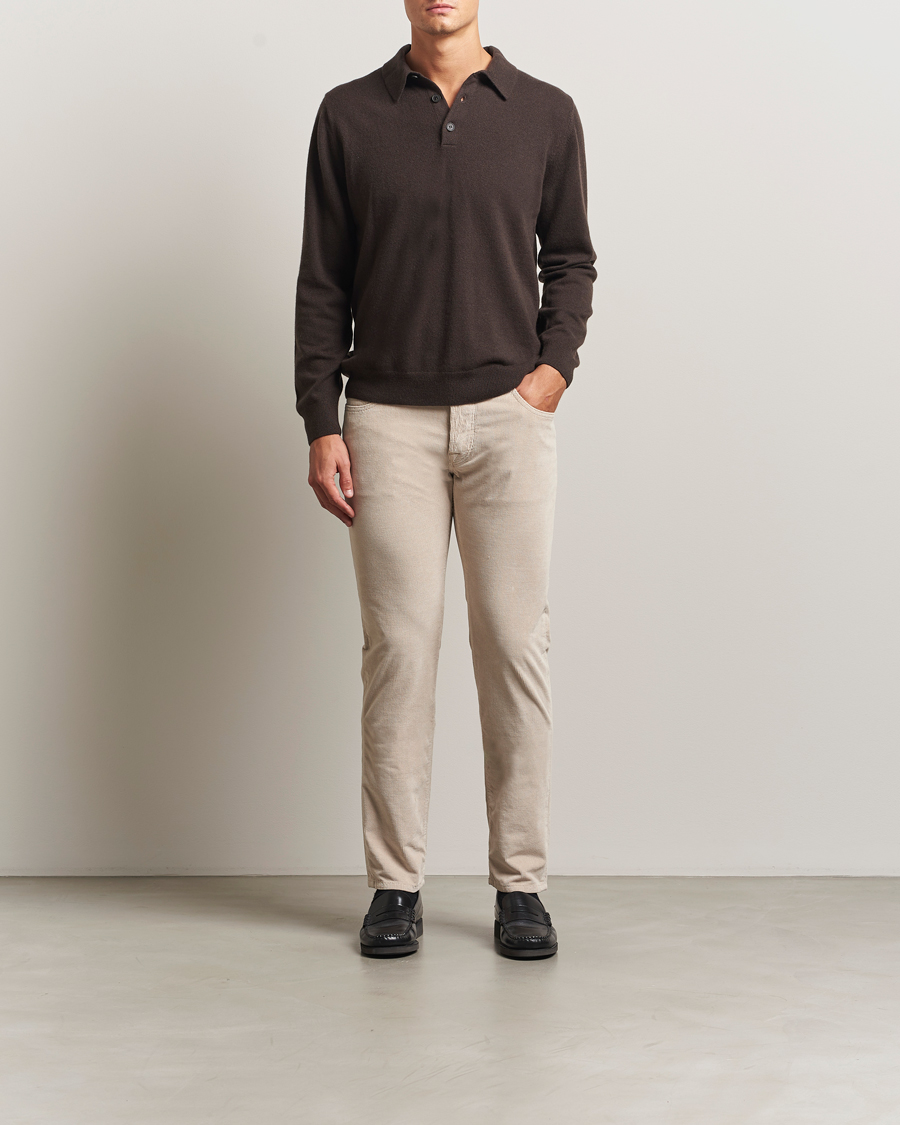 Herre | Bukser | Jacob Cohën | Bard 5-Pocket Medium Corduroy Trousers Off White
