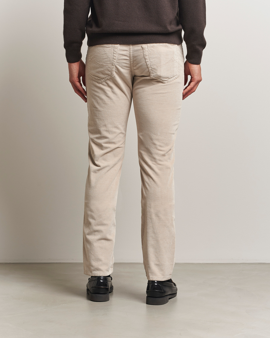 Herre | Bukser | Jacob Cohën | Bard 5-Pocket Medium Corduroy Trousers Off White