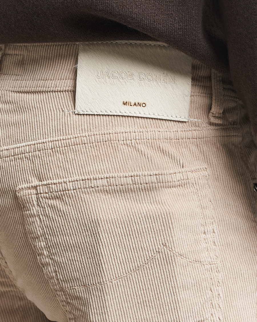 Herre | Bukser | Jacob Cohën | Bard 5-Pocket Medium Corduroy Trousers Off White
