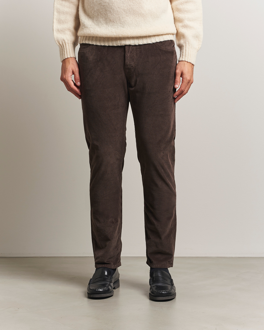Herre | Bukser | Jacob Cohën | Bard 5-Pocket Medium Corduroy Trousers Brown