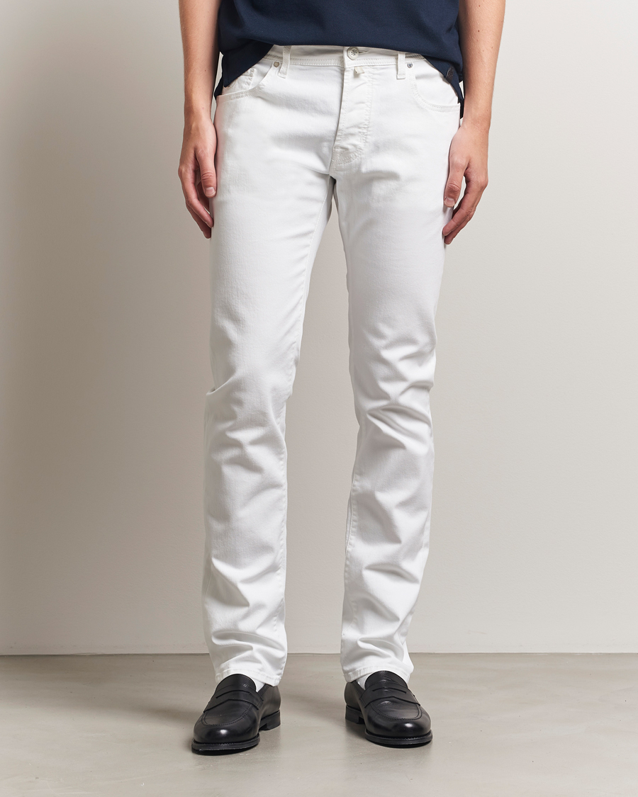 Herre | Jeans | Jacob Cohën | Bard Slim Fit Stretch Jeans White