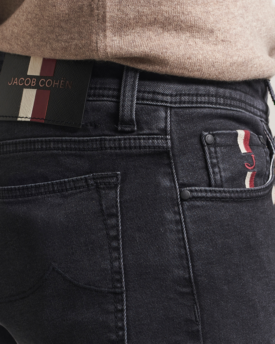 Herre | Jeans | Jacob Cohën | Bard Slim Fit Luxury Patch Stretch Jeans Dark Grey