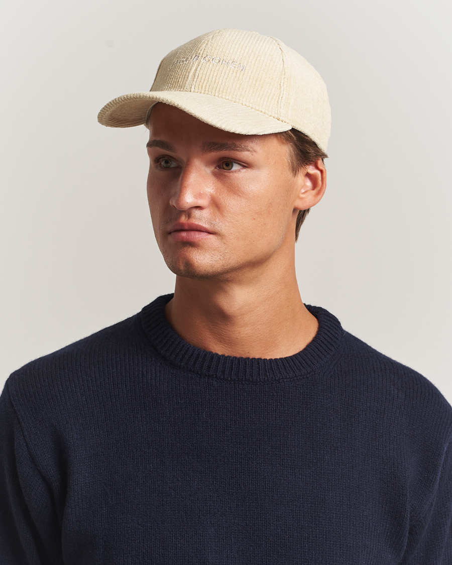 Herre | Hatte & kasketter | Jacob Cohën | Corduroy Logo Cap Creme