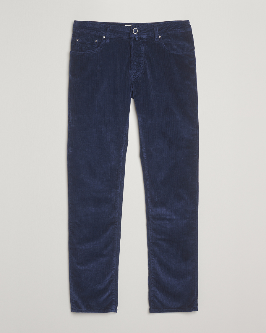 Herre | Bukser | Jacob Cohën | Bard 5-Pocket Medium Corduroy Trousers Dark Blue