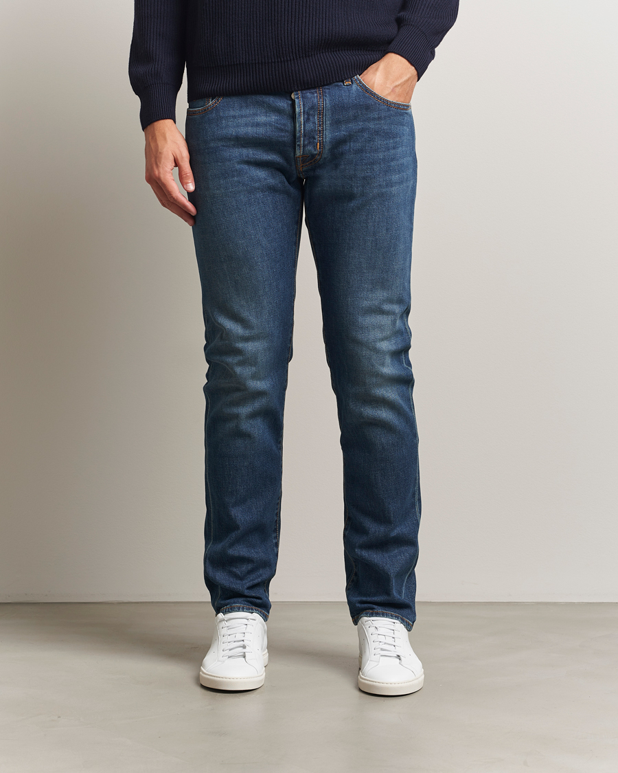 Herre | Jeans | Jacob Cohën | Bard Milano-Cortina Slim Fit Stretch Jeans Mid Blue