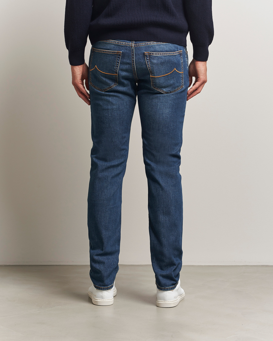 Herre | Jeans | Jacob Cohën | Bard Milano-Cortina Slim Fit Stretch Jeans Mid Blue