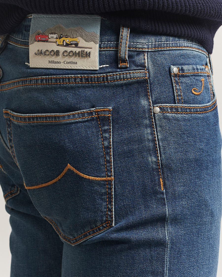 Herre | Jeans | Jacob Cohën | Bard Milano-Cortina Slim Fit Stretch Jeans Mid Blue