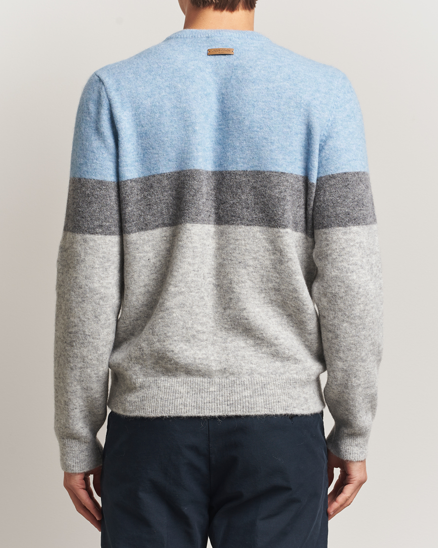 Herre | Trøjer | Jacob Cohën | Embroidery Knitted Milano-Cortina Crew Neck Grey/Blue