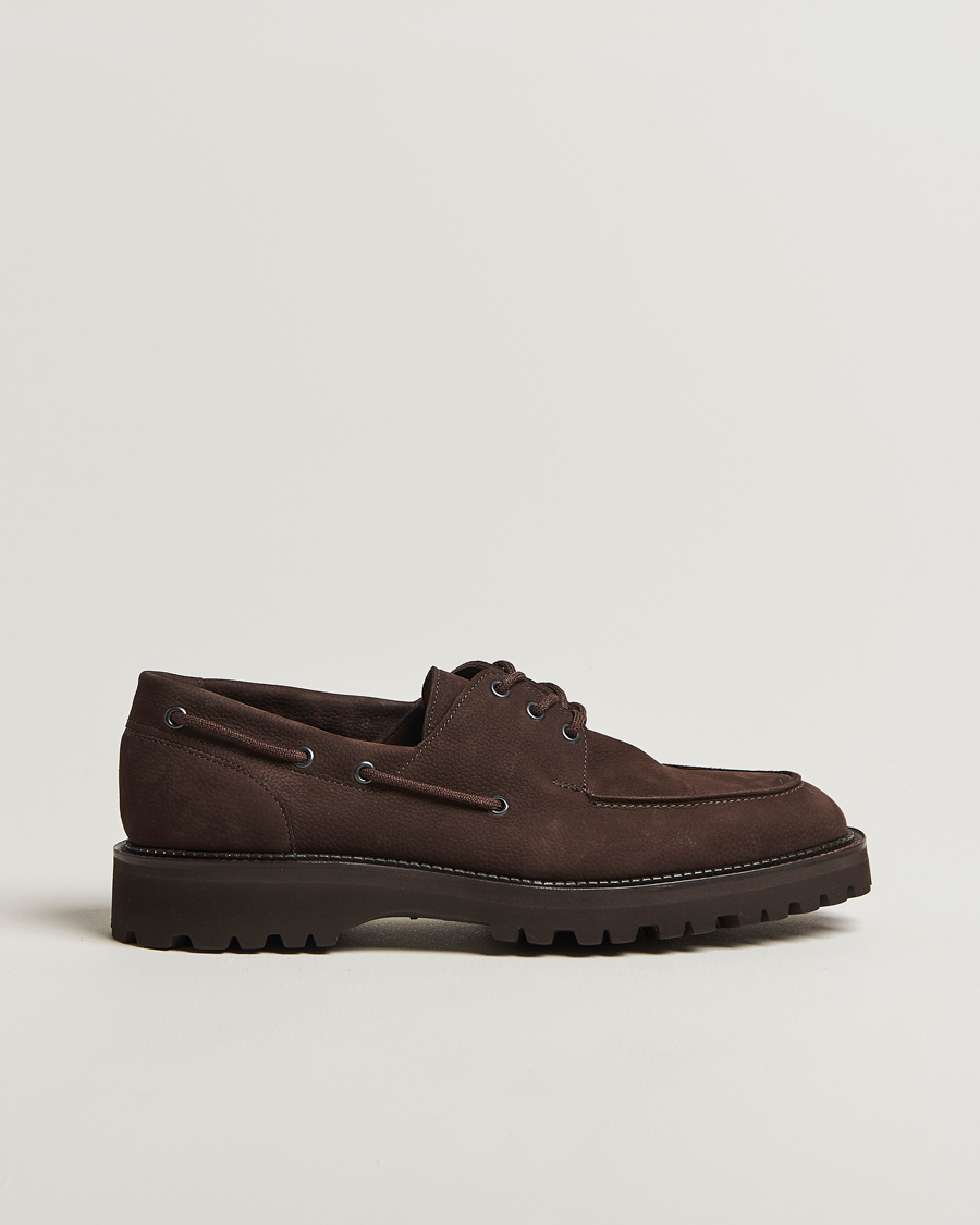 Herre | Derbys | John Lobb | Tide Moc Toe Derby Dark Brown Nubuck