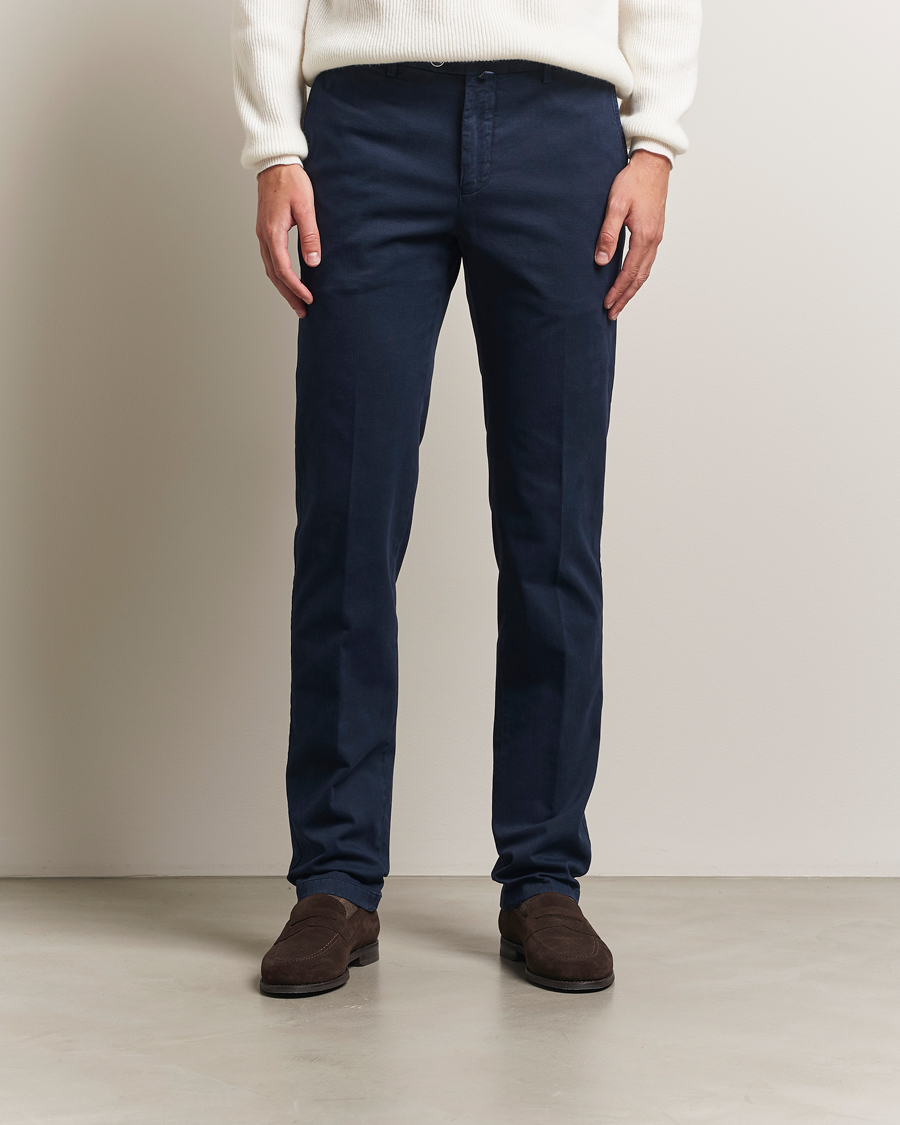 Herre | Bukser | Kiton | Cotton/Cashmere Trousers Navy