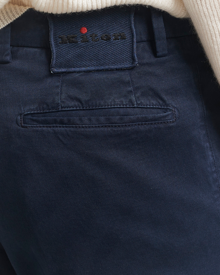 Herre | Bukser | Kiton | Cotton/Cashmere Trousers Navy