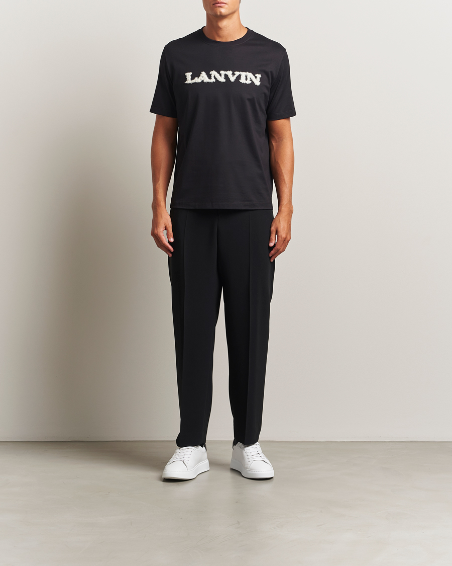 Herre | T-Shirts | Lanvin | Shearling Logo T-Shirt Black
