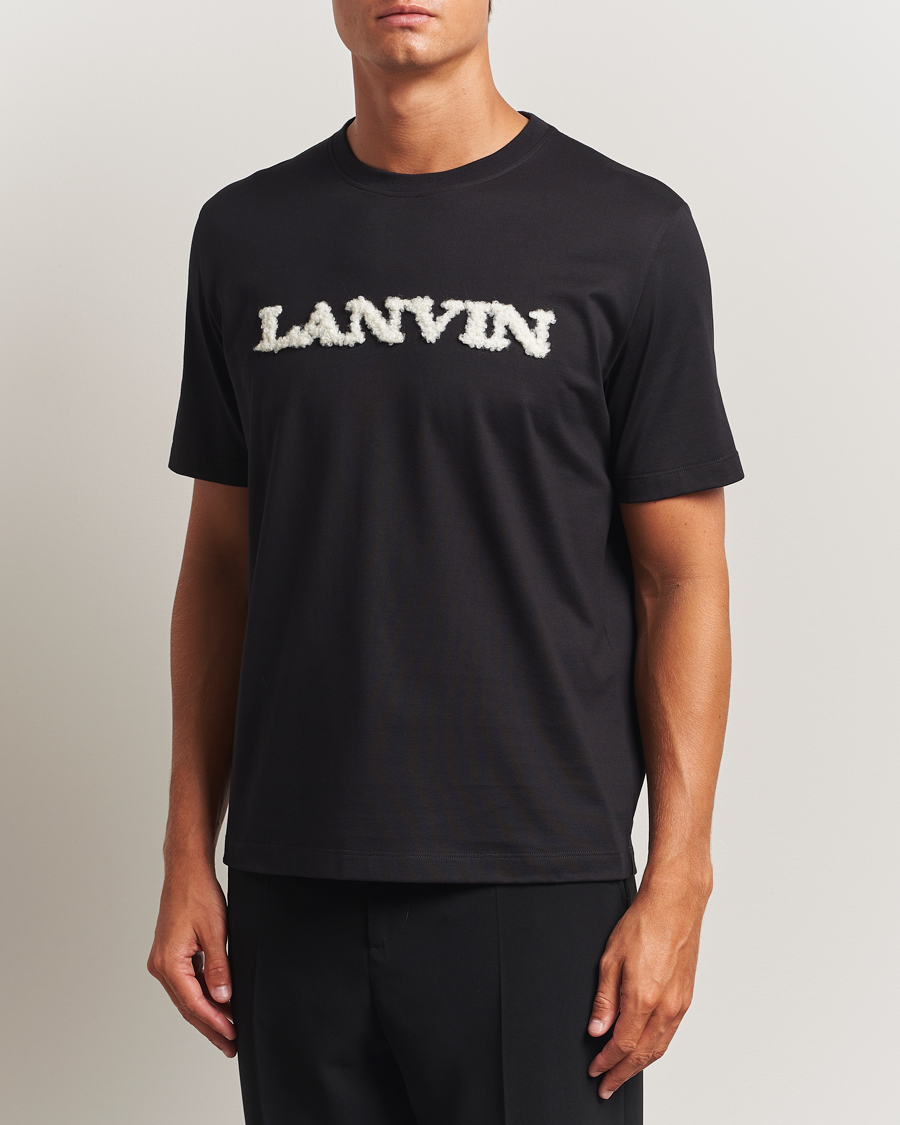Herre | T-Shirts | Lanvin | Shearling Logo T-Shirt Black