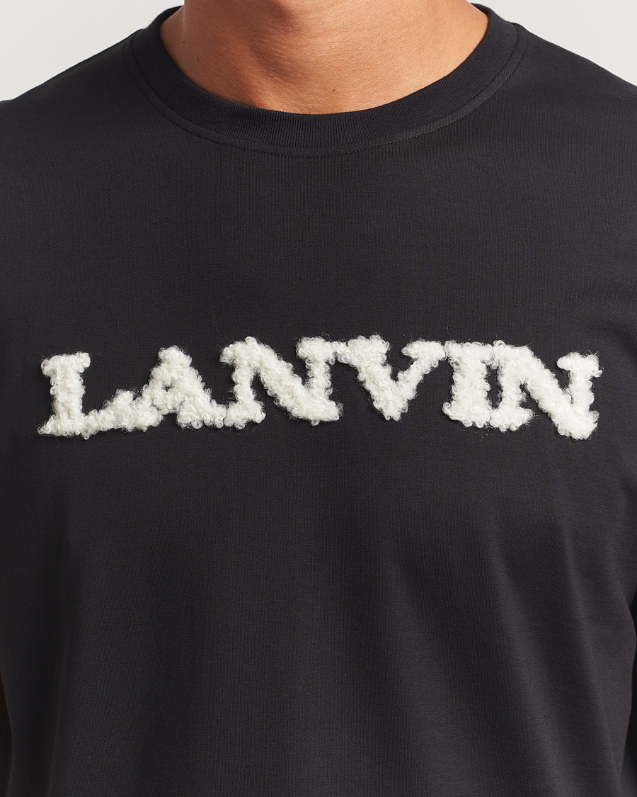 Herre | T-Shirts | Lanvin | Shearling Logo T-Shirt Black