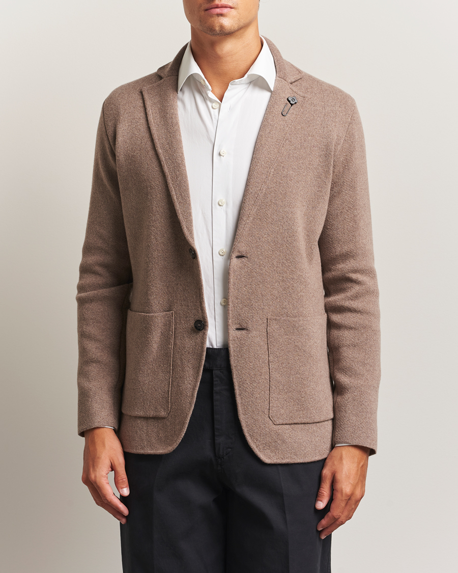 Herre | Blazere & jakker | Lardini | Knitted Wool Blazer Brown