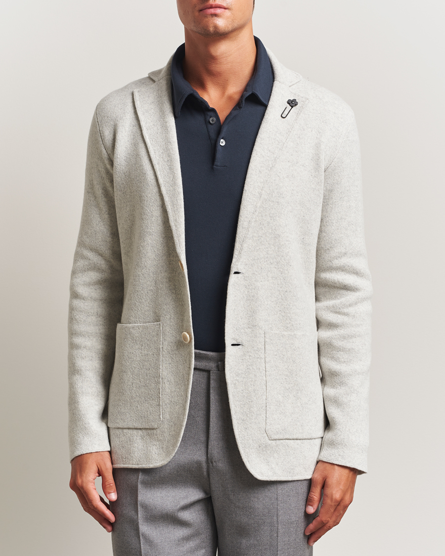 Herre | Blazere & jakker | Lardini | Knitted Wool Blazer Light Grey