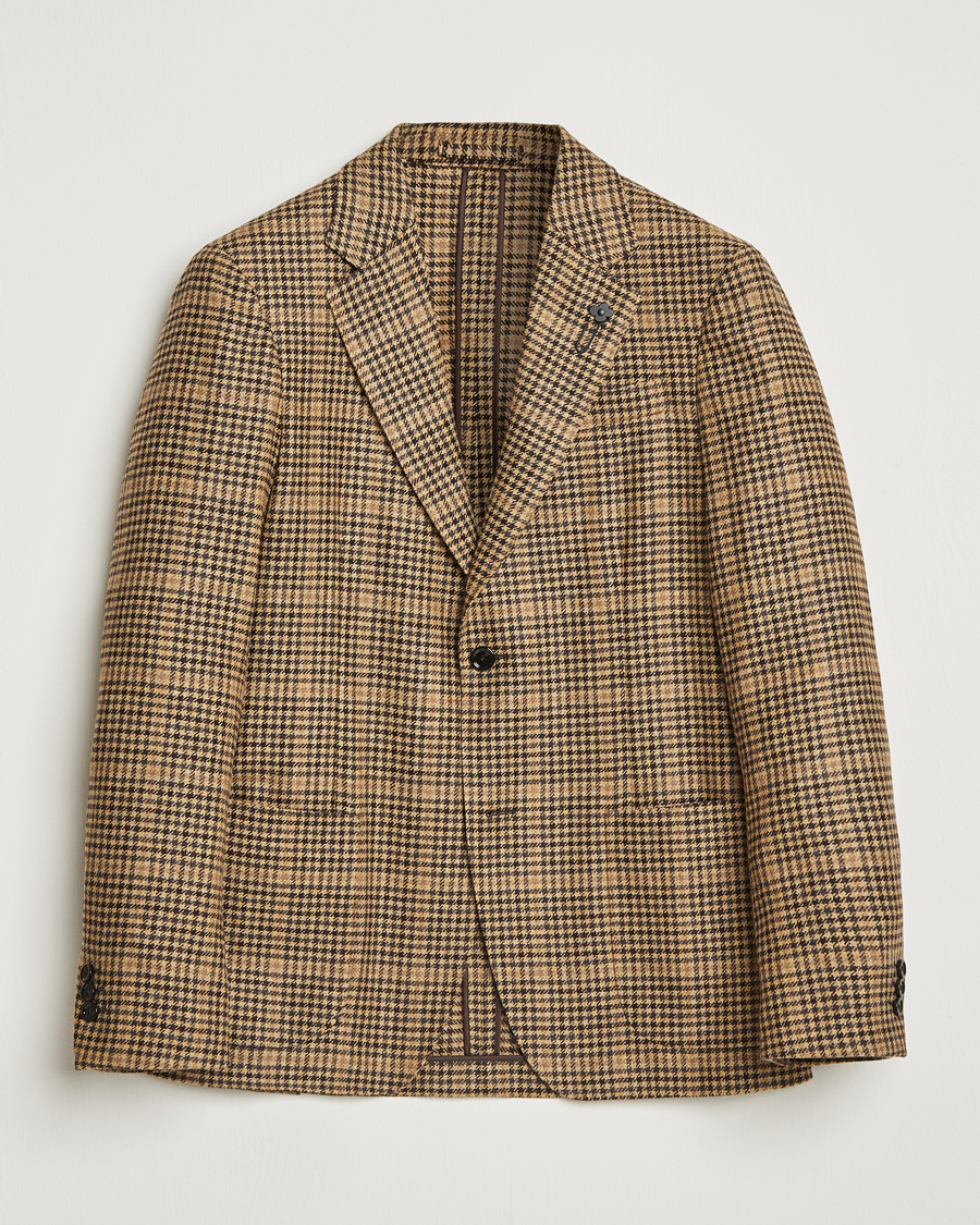 Herre | Blazere & jakker | Lardini | Wool/Cashmere Houndstooth Overcheck Blazer Brown