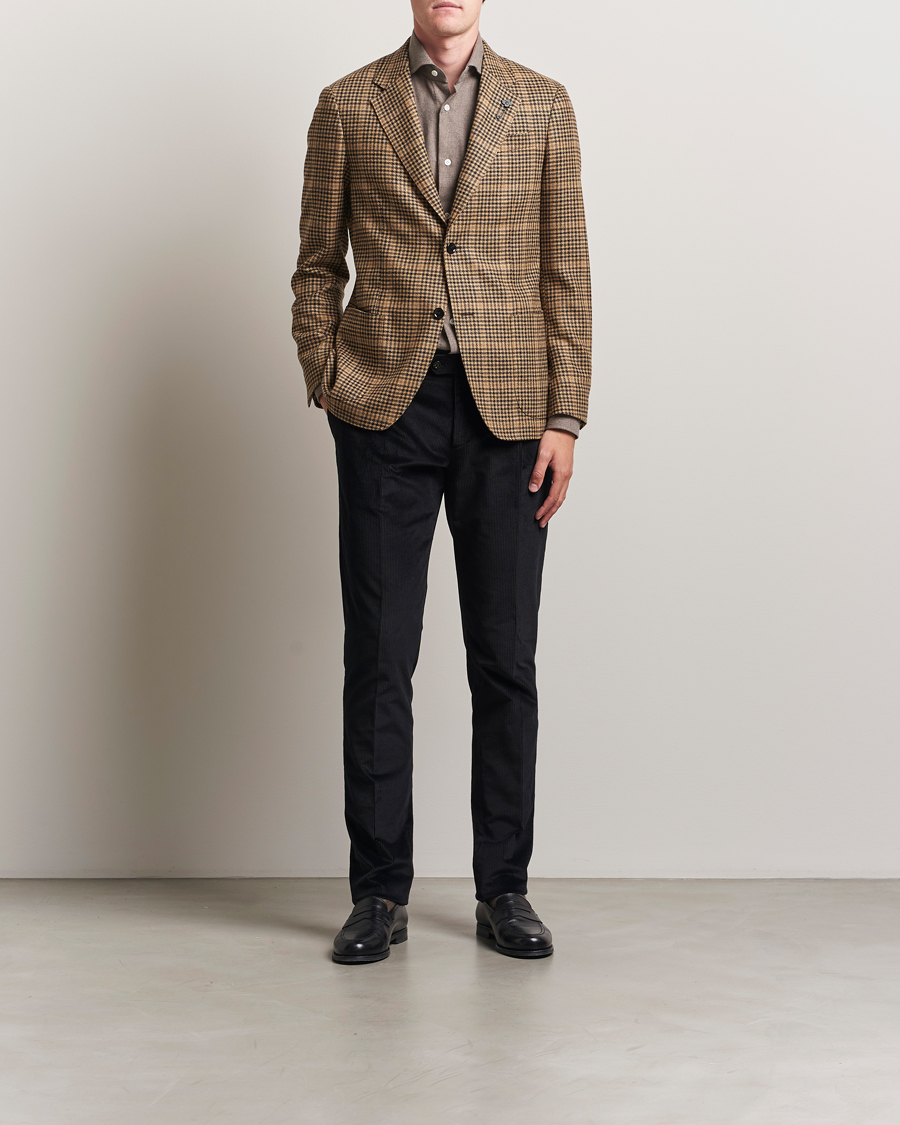 Herre | Blazere & jakker | Lardini | Wool/Cashmere Houndstooth Overcheck Blazer Brown