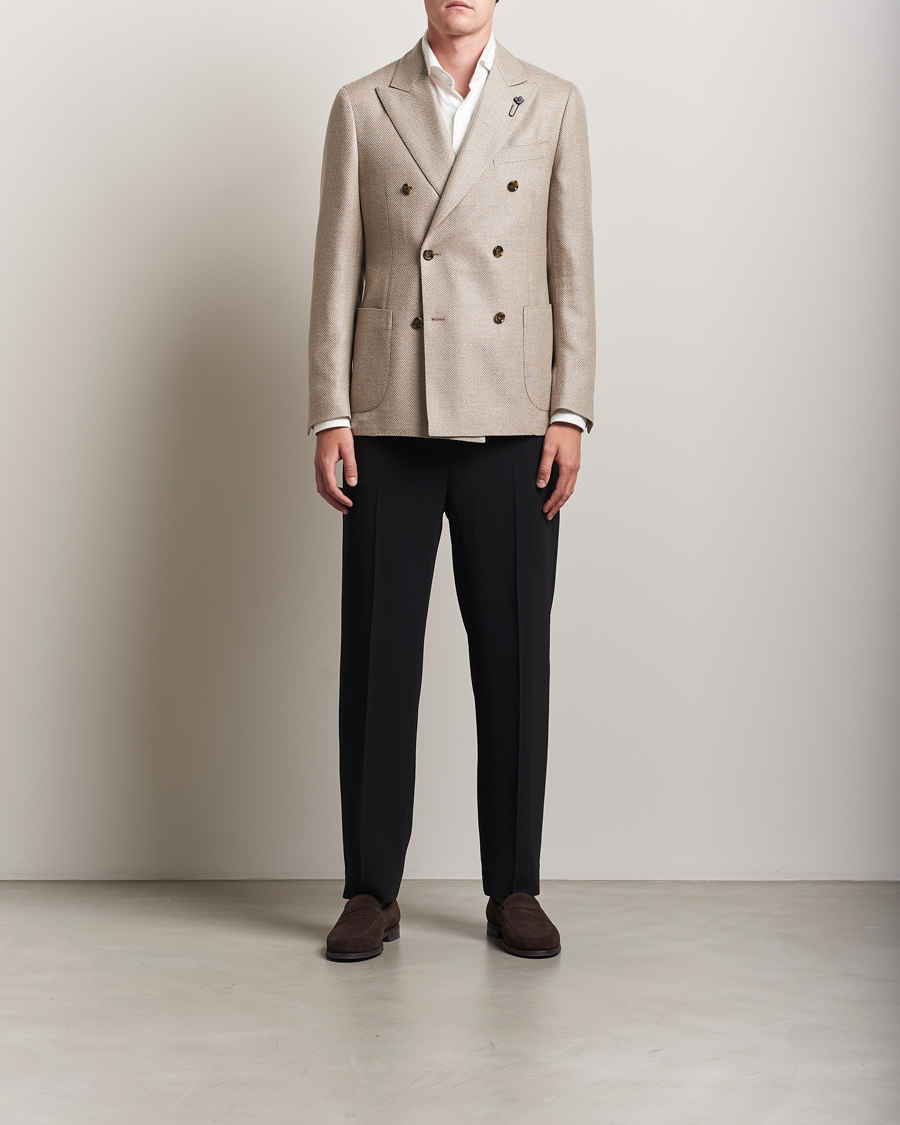 Herre | Blazere & jakker | Lardini | Double Breasted Wool/Silk/Cashmere Blazer Beige
