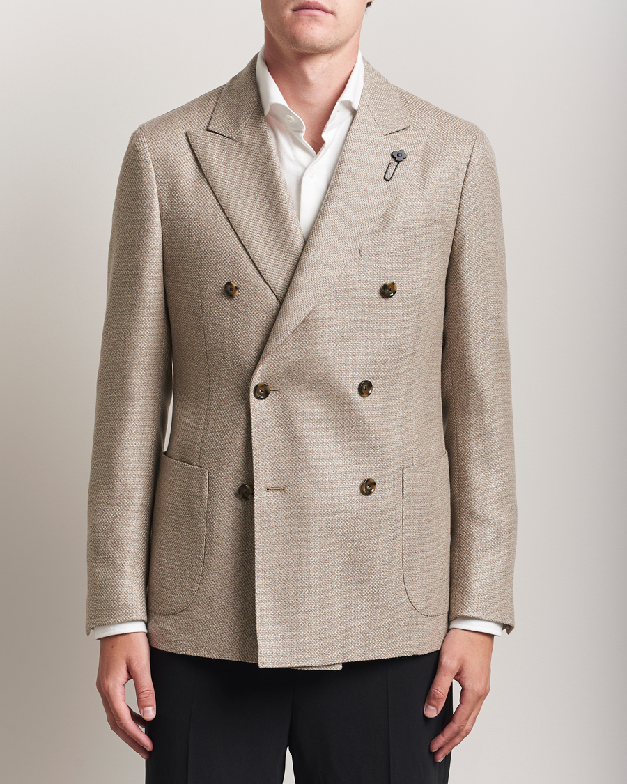 Herre | Blazere & jakker | Lardini | Double Breasted Wool/Silk/Cashmere Blazer Beige
