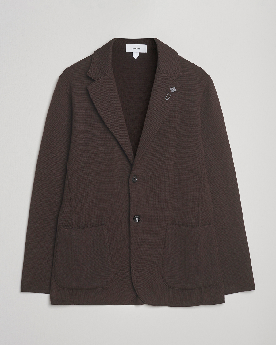 Herre | Blazere & jakker | Lardini | Knitted Wool Blazer Dark Brown