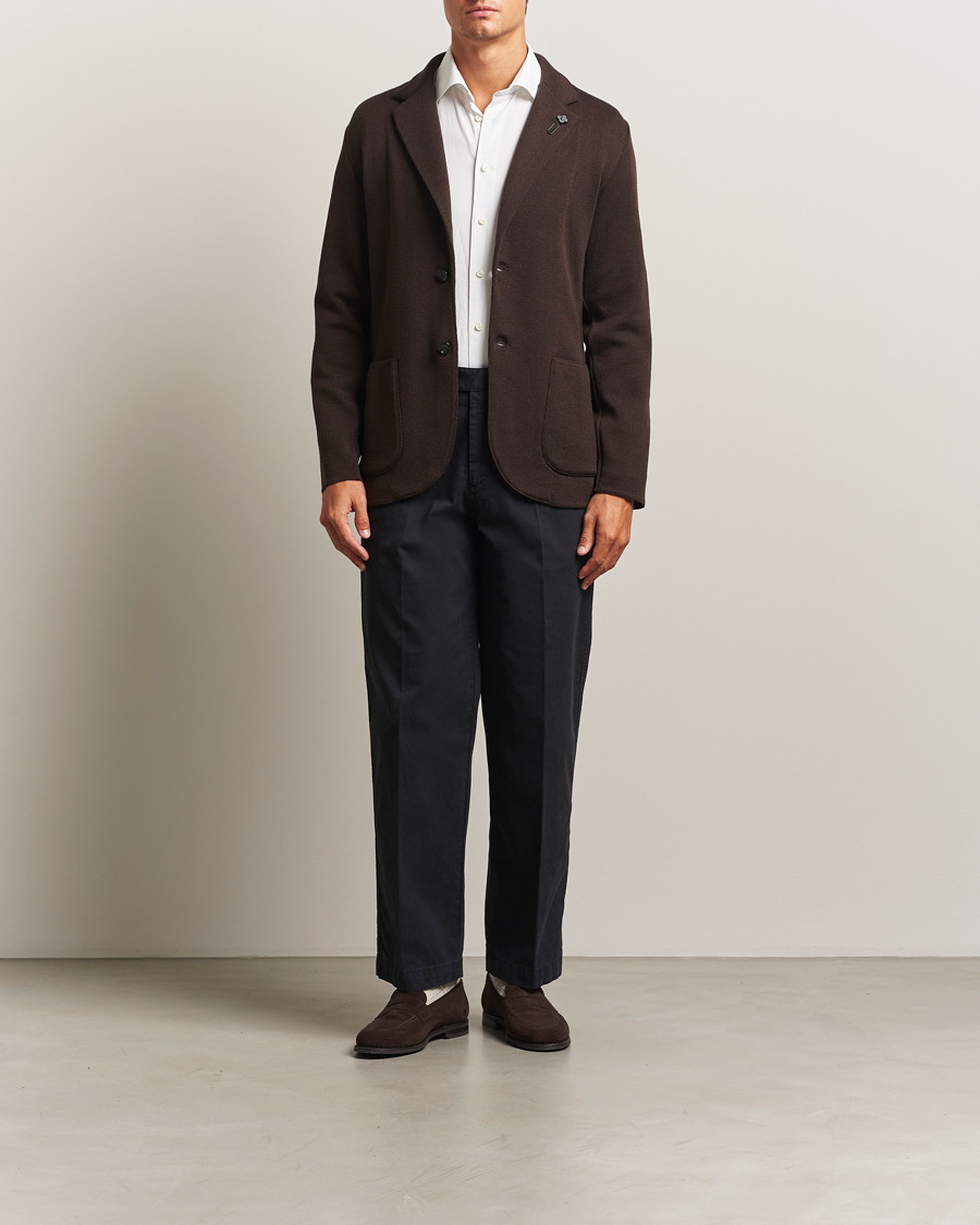 Herre | Blazere & jakker | Lardini | Knitted Wool Blazer Dark Brown