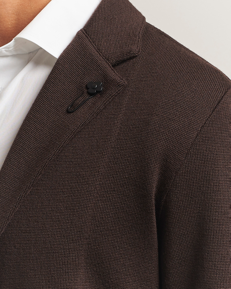 Herre | Blazere & jakker | Lardini | Knitted Wool Blazer Dark Brown