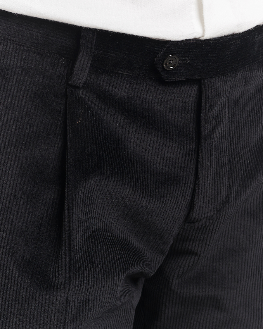 Herre | Bukser | Lardini | Cotton Corduroy Trousers Black