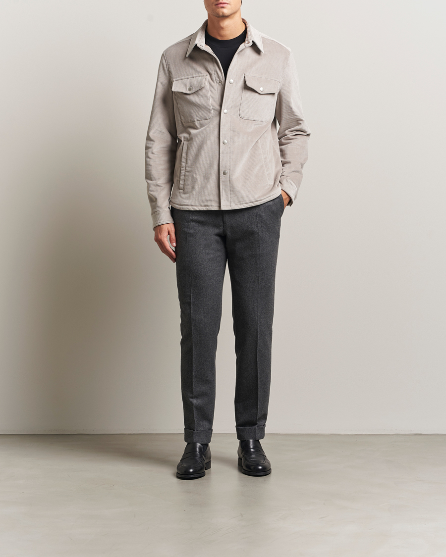 Herre | Jakker | Lardini | Corduroy Overshirt Taupe