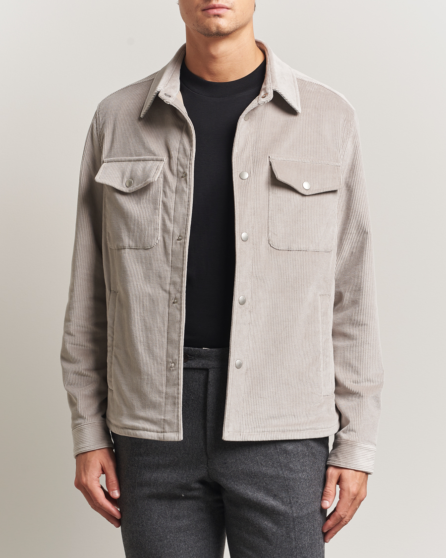 Herre | Jakker | Lardini | Corduroy Overshirt Taupe