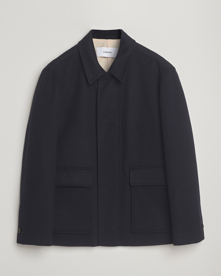 Herre | Jakker | Lardini | Loro Piana Wool Shirt Jacket Navy
