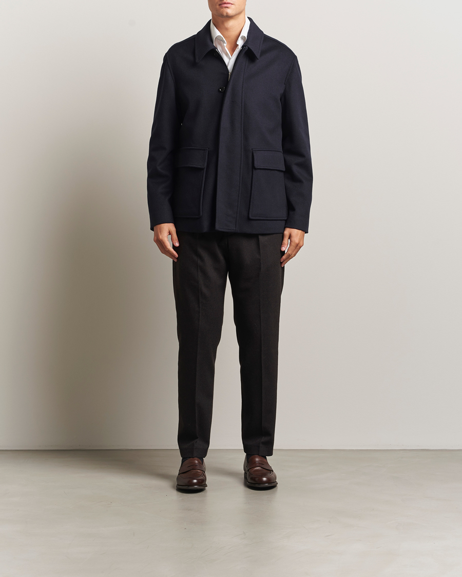 Herre | Jakker | Lardini | Loro Piana Wool Shirt Jacket Navy
