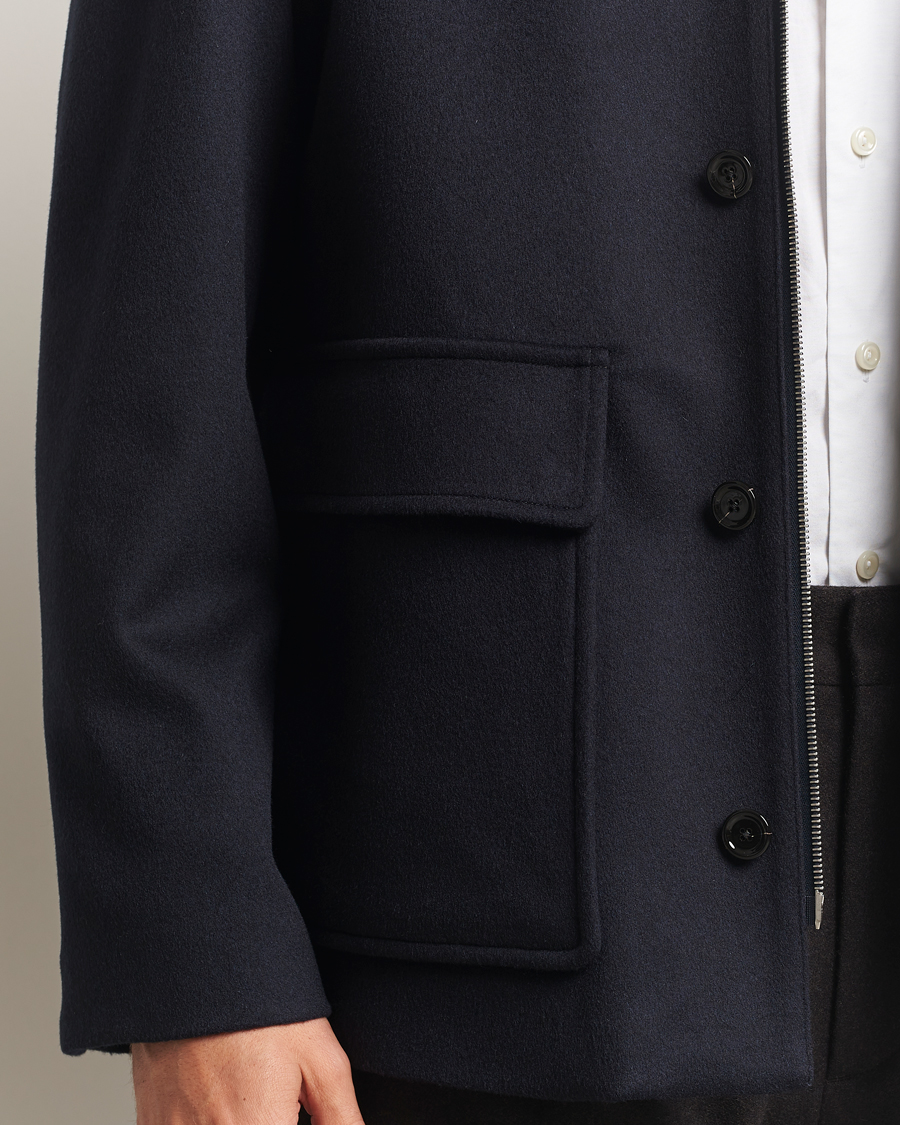 Herre | Jakker | Lardini | Loro Piana Wool Shirt Jacket Navy
